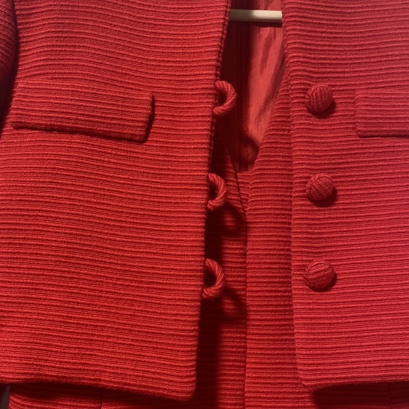 Vintage 1960s reddish orange Hannah Troy Dress with matching cropped jacket sz 6 - Picture 3 of 16